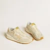 Men's Marathon in beige nylon and gray leather with beige printed star