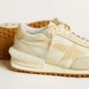 Men's Marathon in beige nylon and gray leather with beige printed star