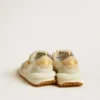 Men's Marathon in beige nylon and gray leather with beige printed star