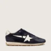 Men’s Marathon in blue navy suede with white leather star and heel tab