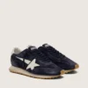 Men’s Marathon in blue navy suede with white leather star and heel tab