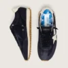 Men’s Marathon in blue navy suede with white leather star and heel tab