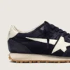 Men’s Marathon in blue navy suede with white leather star and heel tab