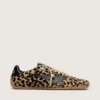 Men's Marathon Speed in beige and black leopard-print pony skin with black leather star