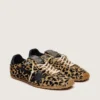 Men's Marathon Speed in beige and black leopard-print pony skin with black leather star
