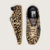 Men's Marathon Speed in beige and black leopard-print pony skin with black leather star