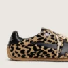 Men's Marathon Speed in beige and black leopard-print pony skin with black leather star
