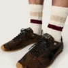 Men's Marathon Speed in leather with brown snake print, black star and silver leather heel tab