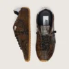Men's Marathon Speed in leather with brown snake print, black star and silver leather heel tab
