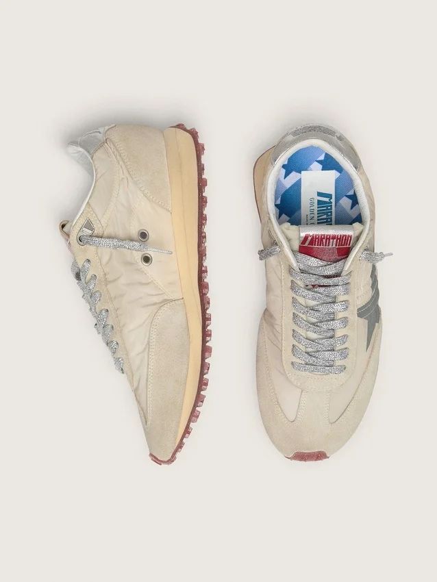 Men’s Marathon with beige nylon upper and gray star