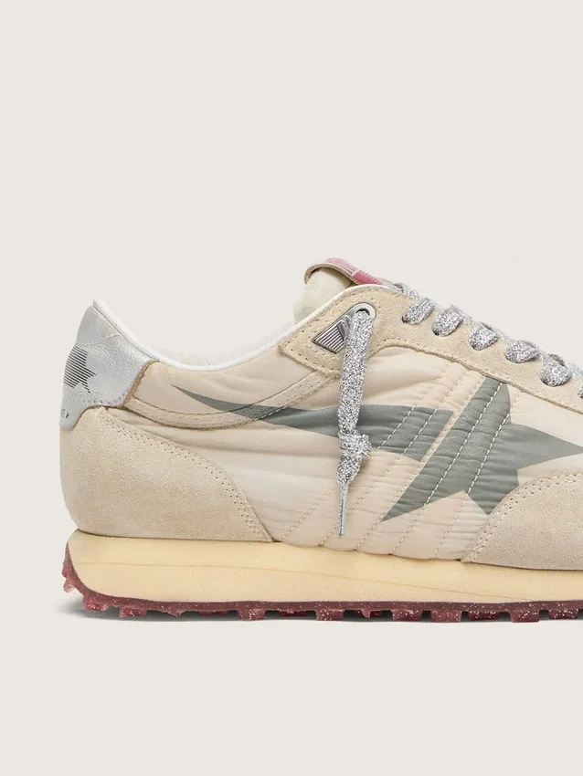 Men’s Marathon with beige nylon upper and gray star