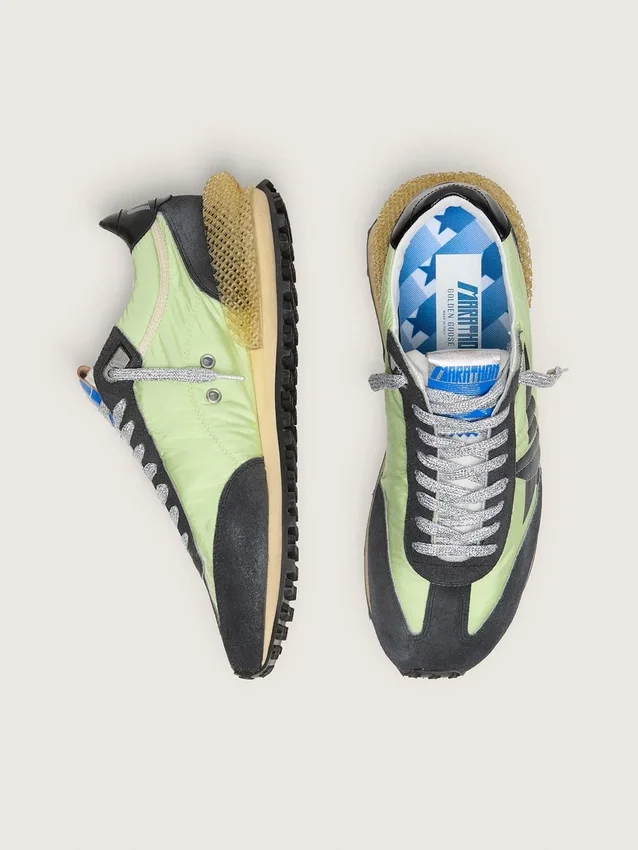 Men's Marathon with green nylon upper and black star