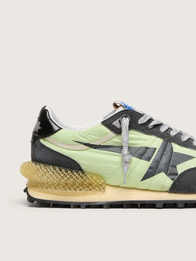Men's Marathon with green nylon upper and black star