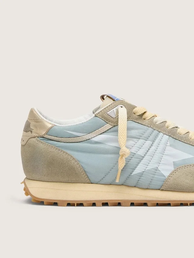 Men’s Marathon with light blue nylon upper and pastel blue star