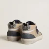Men's Mid Star in beige and blue suede with gray nappa leather star and white leather flash