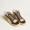 Men's Mid Star in beige glitter with yellow suede star and cotton flash
