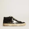 Men’s Mid Star in black nappa and suede with white leather star