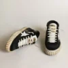 Men’s Mid Star in black nappa and suede with white leather star