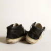 Men’s Mid Star in black nappa and suede with white leather star