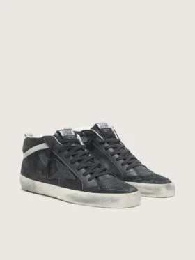 Men’s Mid Star in nubuck with black leather star and silver flash