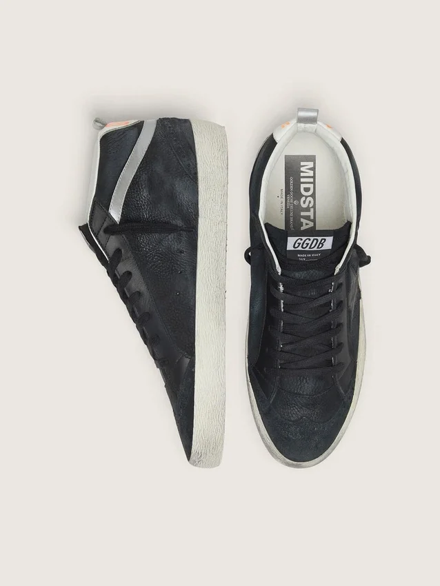 Men's Mid Star in nubuck with black leather star and silver flash