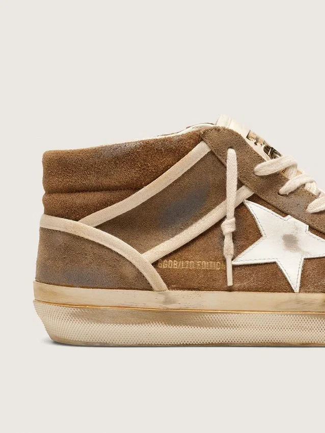 Men's Mid Star LAB in rust-colored suede with white leather star