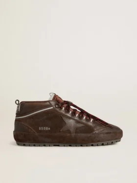 Men's Mid Star Ski in brown suede with leather star and suede heel tab