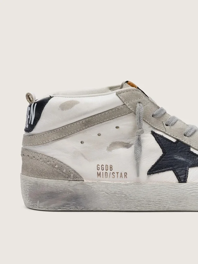 Men's Mid Star white with black star