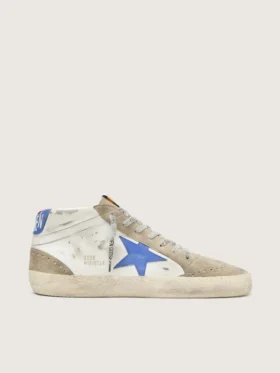Men's Mid Star with blue leather star and dove-gray suede inserts