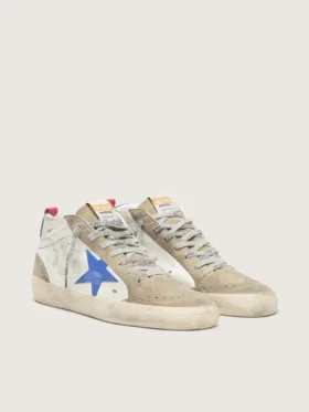 Men’s Mid Star with blue leather star and dove-gray suede inserts
