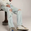 Men's Mid Star with blue leather star and dove-gray suede inserts