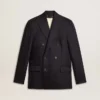 Men's midnight blue wool double-breasted blazer