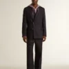 Men's midnight blue wool double-breasted blazer