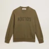 Men's olive green sweatshirt with Golden lettering
