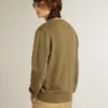 Men's olive green sweatshirt with Golden lettering