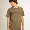 Men's olive green T-shirt with Golden lettering