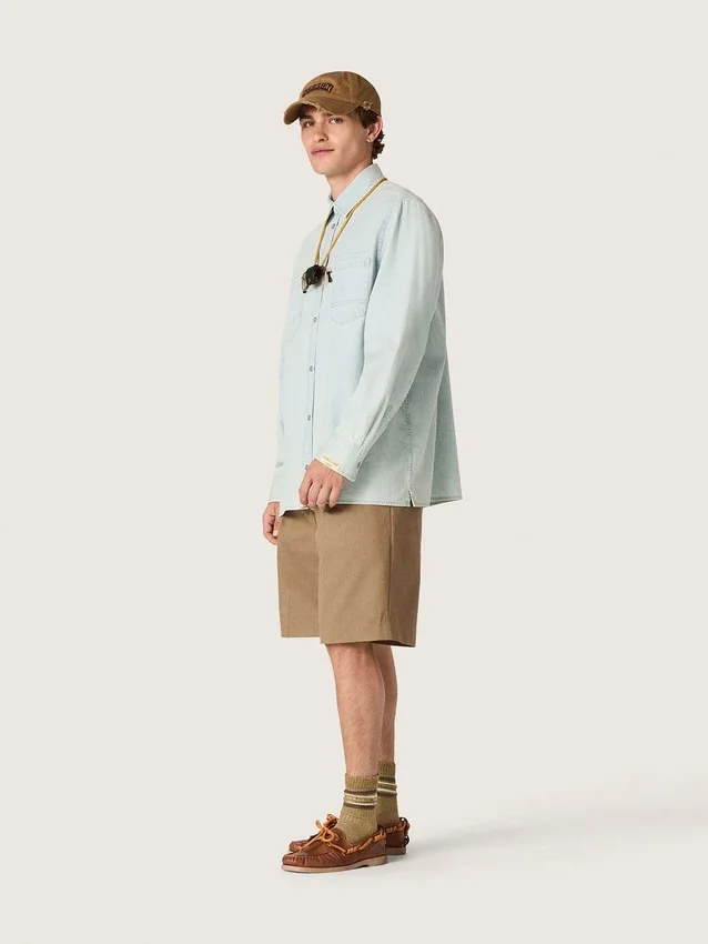 Men’s overshirt in light blue denim