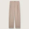 Men’s pants in gray wool blend with pinstripe motif