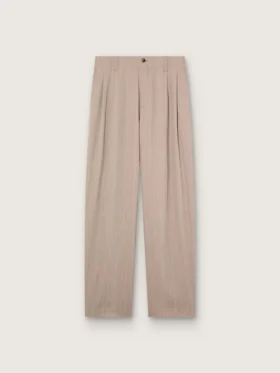 Men’s pants in gray wool blend with pinstripe motif