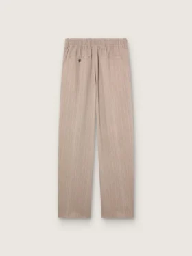 Men’s pants in gray wool blend with pinstripe motif