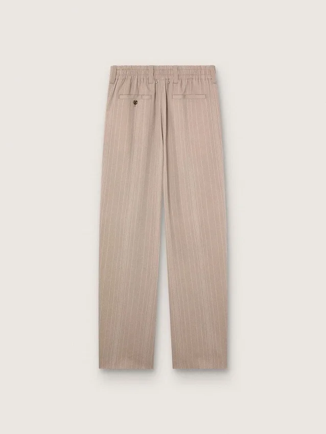 Men’s pants in gray wool blend with pinstripe motif