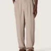Men’s pants in gray wool blend with pinstripe motif