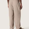 Men’s pants in gray wool blend with pinstripe motif