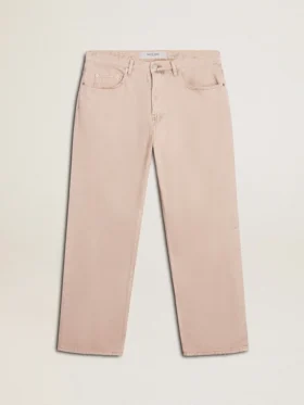 Men's pink dyed jeans