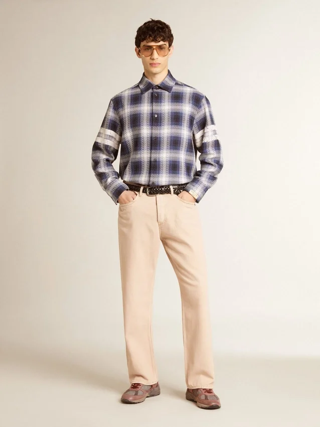 Men's pink dyed jeans