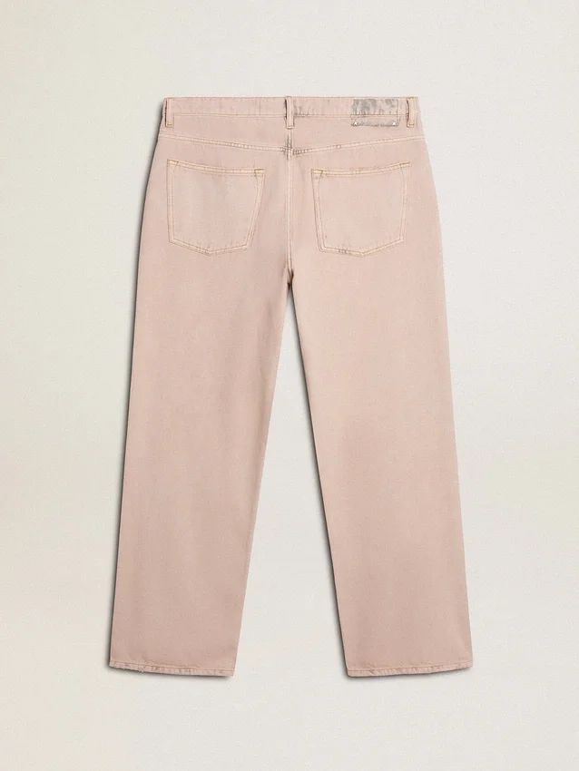 Men's pink dyed jeans