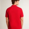 Men's polo shirt in red cotton piquet