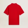 Men's polo shirt in red cotton piquet