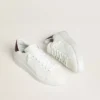 Men’s Purestar with white leather star and burgundy croc-print leather heel tab