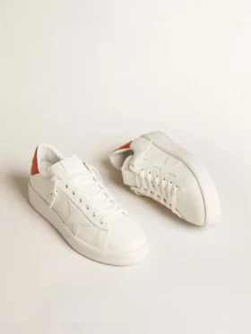Men’s Purestar with white leather star and orange heel tab
